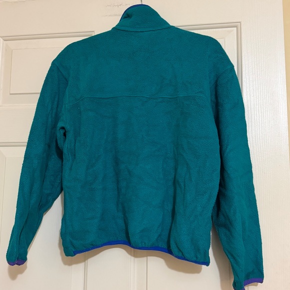 Vintage LL Bean Womens Teal Aqua Full Zip Fleece Jacket Small Medium S M - Picture 10 of 12